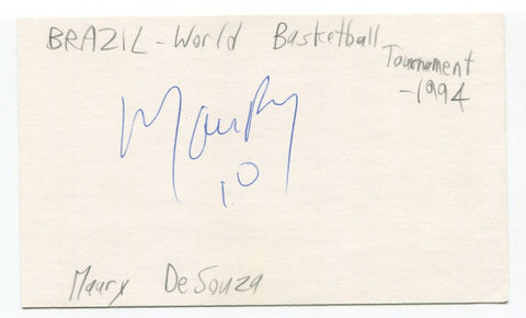 Maury Ponikwar de Souza Signed 3x5 Index Card Autographed Basketball Brazil
