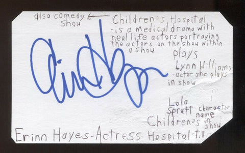 Errin Hayes Signed 3x5 Index Card Autographed Signature Actress Parks and Rec