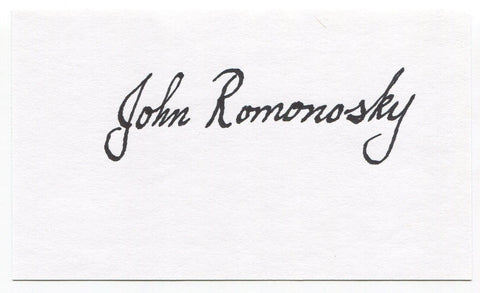 John Romonosky Signed 3x5 Index Card Autographed MLB Baseball St Louis Cardinals