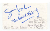 Sara Topham Signed 3x5 Index Card Autograph Actress Twelfth Night