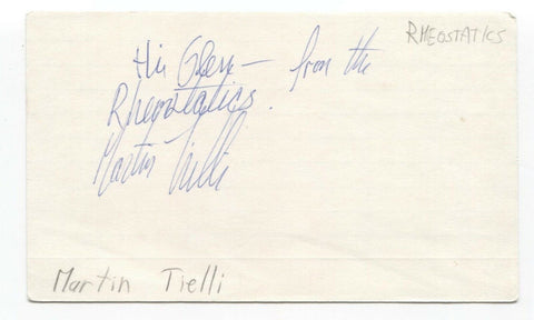 Rheostatics - Martin Tielli Signed 3x5 Index Card Autographed Signature