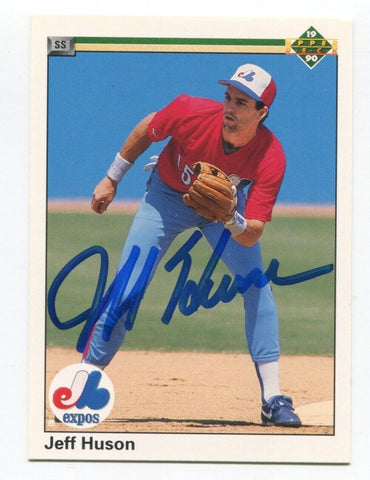 1990 Upper Deck Jeff Huson Signed Card Baseball MLB Autographed AUTO #434