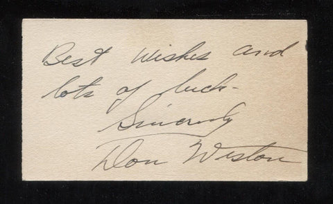 Don Weston Signed Card 1933  Autographed Music Signature Radio