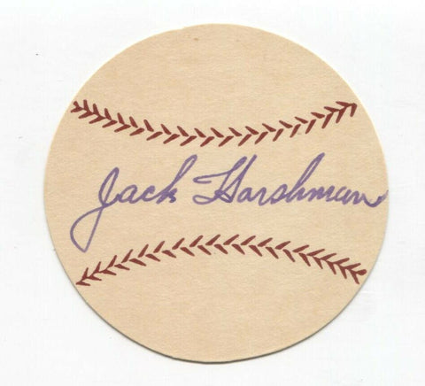 Jack Harshman Signed Paper Baseball Autographed Signature Chicago White Sox