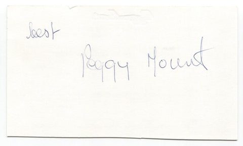 Peggy Mount Signed Card Autographed Signature Actress