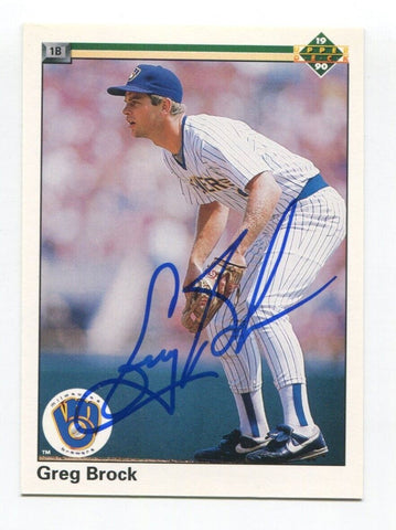 1990 Upper Deck Greg Brock Signed Card Baseball MLB Autograph AUTO #514