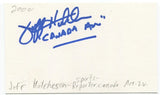 Jeff Hutcheson Signed 3x5 Index Card Autographed Signature Reporter Canada AM