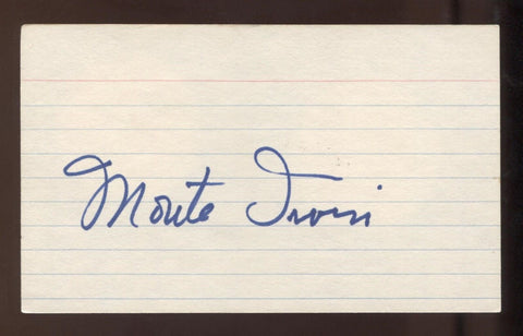 Monte Irvin Signed 3x5 Index Card Vintage Autographed Baseball Signature