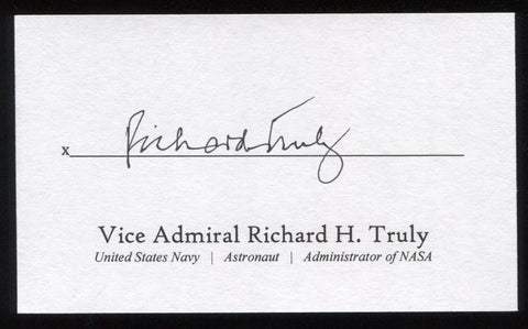 Richard H. Truly Signed 3x5 Index Card Signature Autographed NASA Astronaut