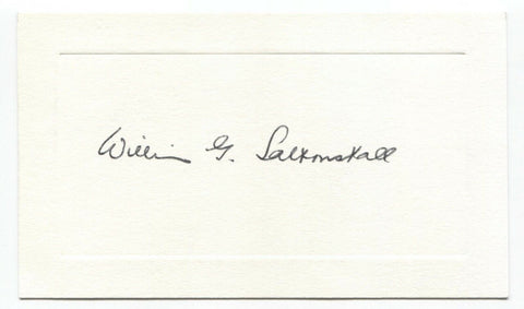 William Saltonstall Signed Card Autographed Signature Author Educator