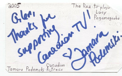 Tamara Podemski Signed Index 3x5 Card Autographed Actress The Rez