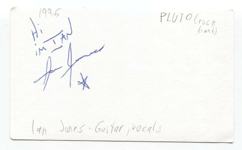 Pluto - Ian Jones Signed 3x5 Index Card Autographed Signature