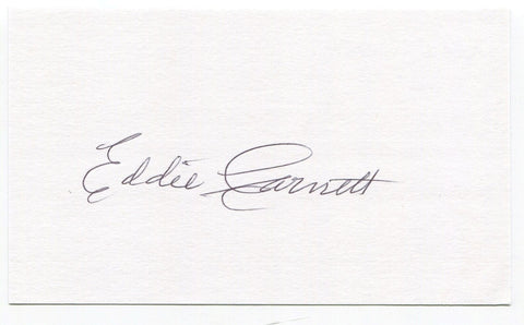 Eddie Carnett Signed 3x5 Index Card Autographed MLB Baseball Boston Braves