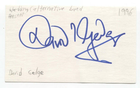 The Wedding Present - David Gedge Signed 3x5 Index Card Autographed Signature