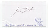 Giles Blunt Signed 3x5 Index Card Autographed Signature Novelist Screenwriter