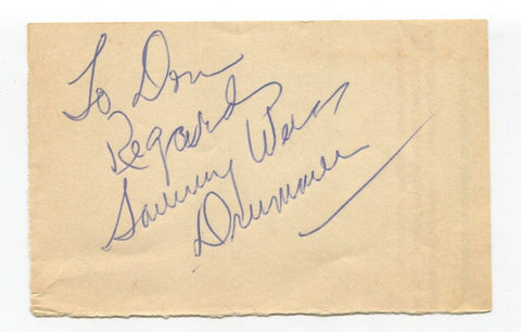 Sammy Weiss Signed Cut Autographed Jack Benny Show Drummer