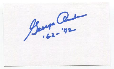 George Andrie Signed 3x5 Index Card Autographed Dallas Cowboys Super Bowl VI