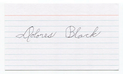Dolores Black Signed 3x5 Index Card Autographed Apollo 11 American Flag Maker