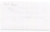 Dick Alban Signed 3x5 Index Card Autograph Washington Redskins Pro-Bowl 1954