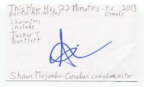 Shaun Majumder Signed 3x5 Index Card Autographed Signature Actor Comedian