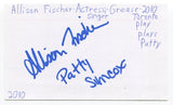 Allison Fischer Signed 3x5 Index Card Autograph Actress Megan Guiding Light