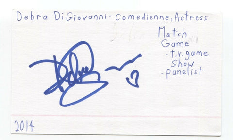 Debra DiGiovanni Signed Index 3x5 Card Autographed Signature Actress Comedian