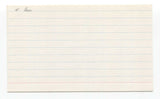 Al Rosen Signed 3x5 Index Card Baseball Autographed Signature Johnny