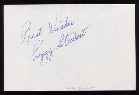 Peggy Stewart Signed HUGE 8x5 Inch Page Autographed Vintage Actress Signature