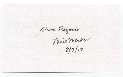 Bill Werber Signed 3x5 Index Card Autograph Baseball MLB New York Yankees