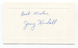 Jerry Kindall Signed Card Autograph MLB Baseball Roger Harris Collection