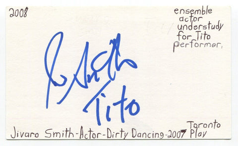 Jivaro Smith Signed 3x5 Index Card Autograph Actor Kinky Boots