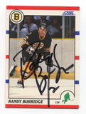 1990 Score Randy Burridge Signed Card Hockey NHL Autograph AUTO #72