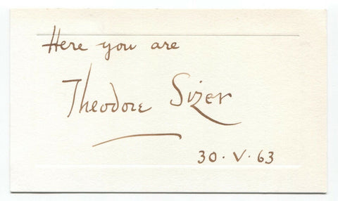 Theodore "Ted" Sizer Signed Card Autographed Signature Educator