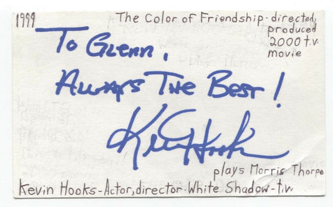 Kevin Hooks Signed 3x5 Index Card Autographed Signature Actor Director