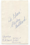 Shirley Eikhard Signed 3x5 Index Card Autographed Signature Singer Songwriter