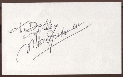 Vittorio Gassman Signed Index Card Signature Vintage Autographed AUTO 