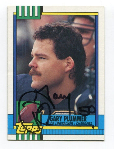 1990 Topps Gary Plummer Signed Card Football NFL Autograph AUTO #396