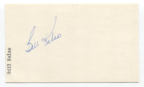 Bill Kelso Signed 3x5 Index Card Autograph MLB Baseball Roger Harris Collection