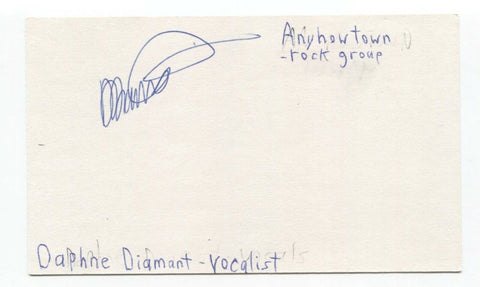 Anyhowtown - Daphne Diamant Signed Index 3x5 Card Autographed Signature Band