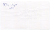 Hillis Layne Signed 3x5 Index Card Autographed Senator MLB Baseball Senators