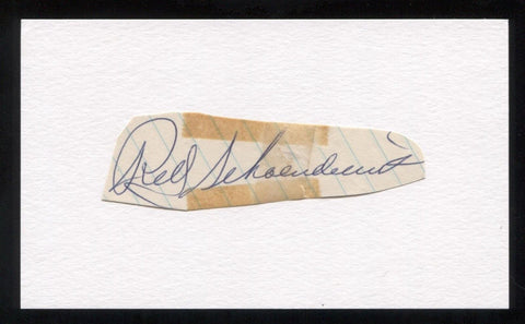 Red Schoendienst Signed Cut Autographed Index Card Circa 1962 Baseball Signature