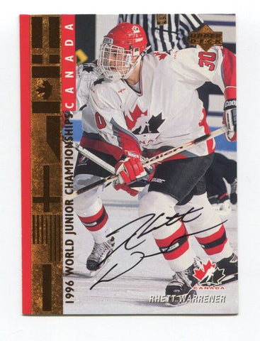 1996 Upper Deck Rhett Warrener Signed Card Hockey NHL Autograph AUTO #528 Canada