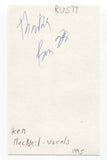 Rusty - Ken MacNeil Signed 3x5 Index Card Autographed Signature Band