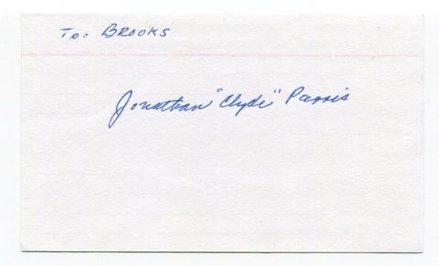 Clyde Parris Signed 3x5 Index Card Autographed Baseball Yankees Negro League