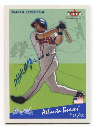 2002 Fleer Tradition Mark DeRosa Signed Card MLB Baseball Autograph AUTO #122