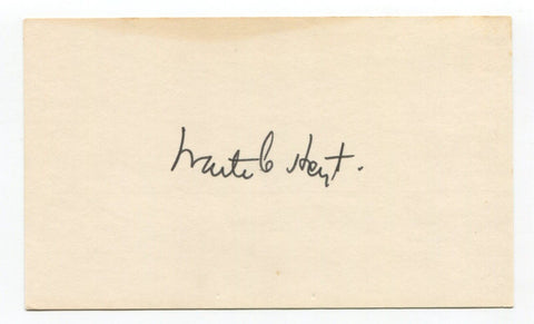 Waite Hoyt Signed 3x5 Index Card Autographed Baseball Hall Of Fame HOF Yankees