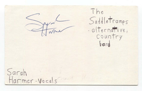 The Saddletramps - Sarah Harmer Signed 3x5 Index Card Autographed Signature