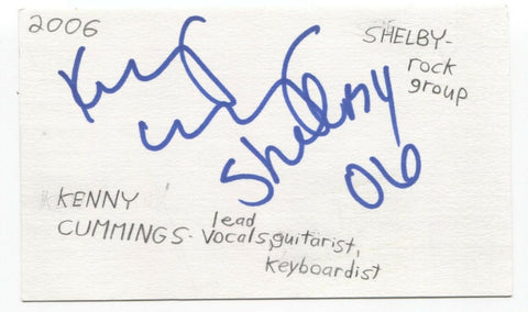 Shelby - Kenny Cummings Signed 3x5 Index Card Autographed Signature