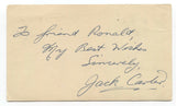 Jack Carter Signed GPC Vintage Autographed 1950's Signature Comedian