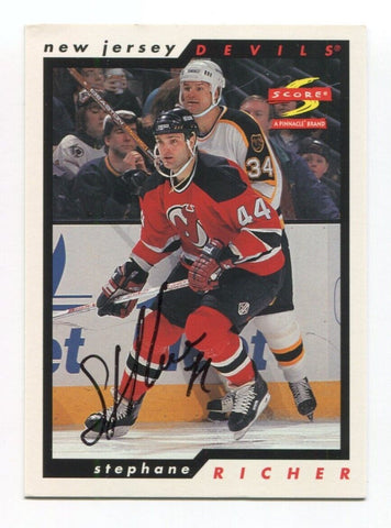 1996 Score Stephane Richer Signed Card Hockey NHL Autograph AUTO #232